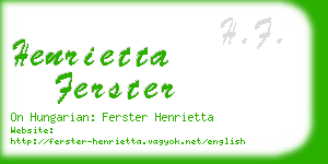 henrietta ferster business card